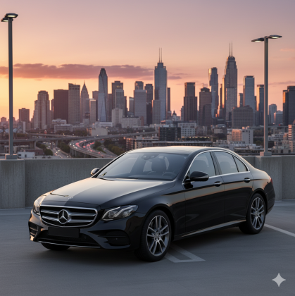 إيجار مرسيدس E200 مع سائق يتحدث لغتك بالسائق.