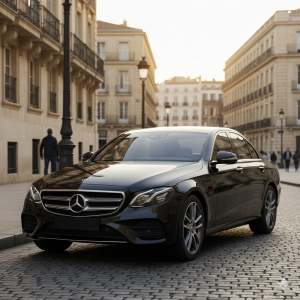 إيجار مرسيدس E200 مع سائق يتحدث لغتك بالسائق.
