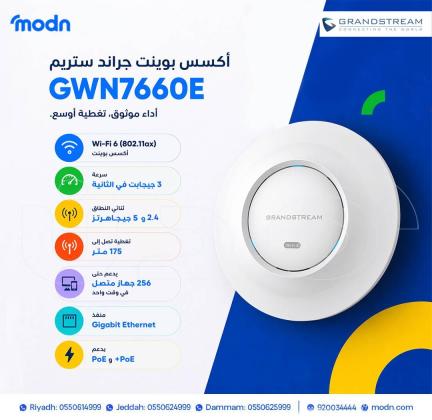 وداعاً لمناطق ضعف الإشارة وانقطاع البث. نضع بين أيديكم الحل الاحترافي المتطور أكسس بوينت جراند ستريم