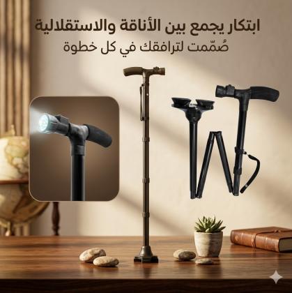 عصا كبار السن بكشاف ماجيك كين – الرفيق المثالي للمشي الآمن