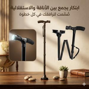 عصا كبار السن بكشاف ماجيك كين – الرفيق المثالي للمشي ا