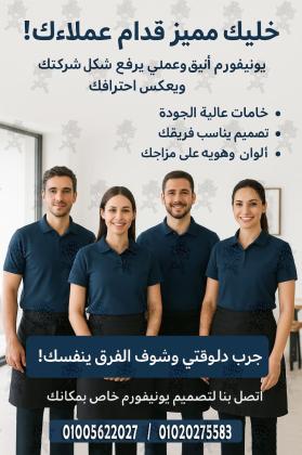 أفضل شركة زى موحد- تصميمات بولو شيرت بأعلى جودة و أفضل الخامات -شركة ابو سيفين يونيفورم 01005622027