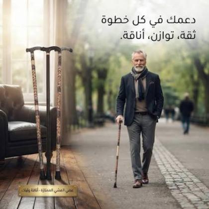 العصا الخشبية - دعم آمن وموثوق لكبار السن أثناء المشي